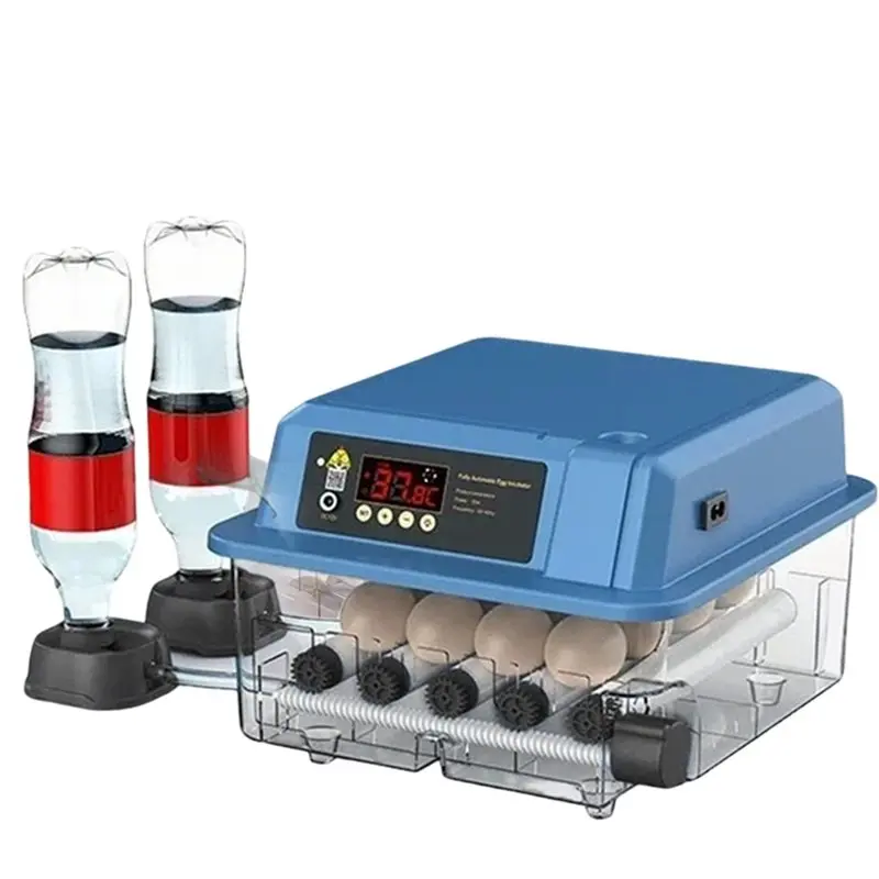 PORK-Smart Alarm, Auto Turning 9-Egg Automatic Incubator With Temp Control, Water Adding, Dual Duct Warm Air Circulation EU Plug
