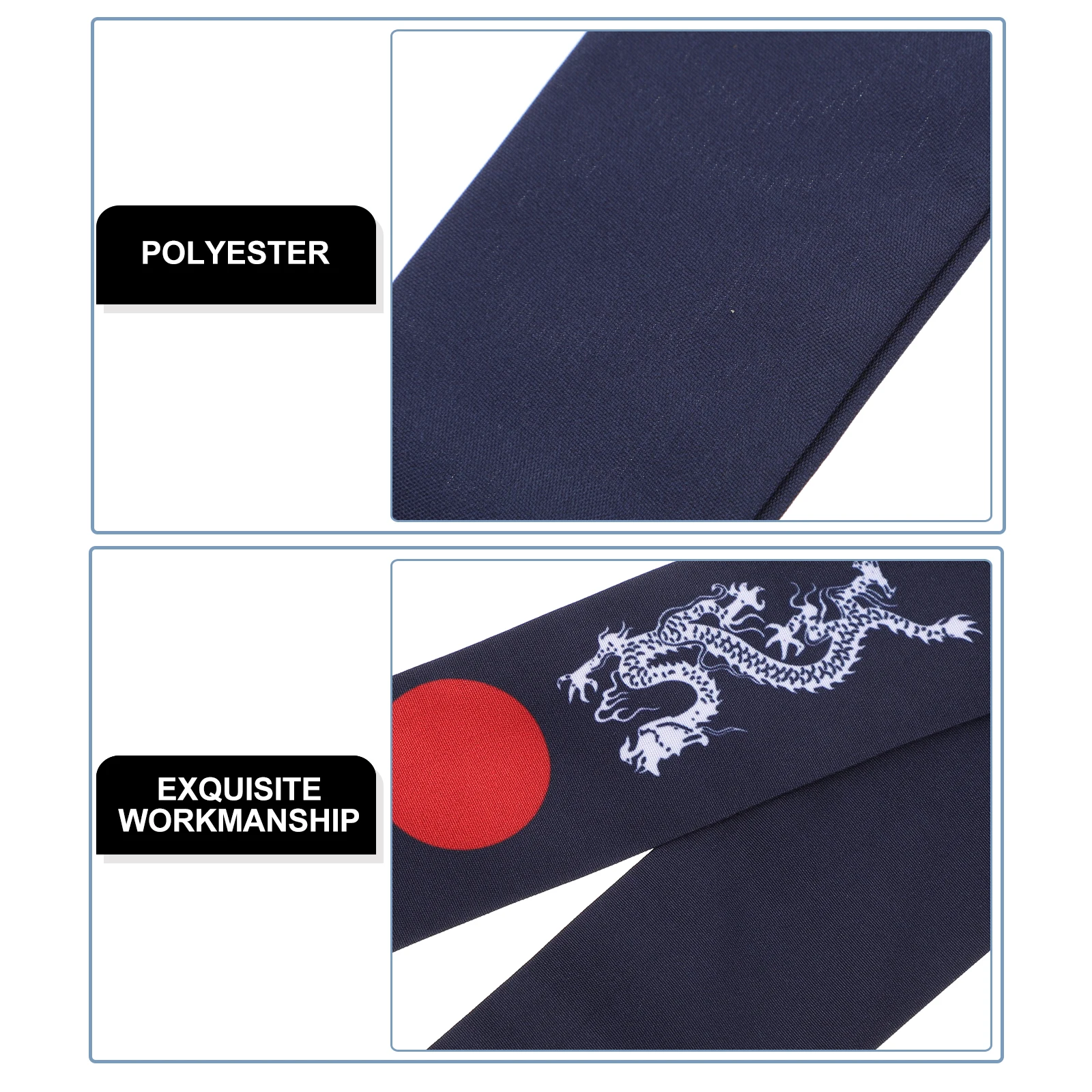 

2pcs Sports Headband Set Blue Ninja Sweatbands for Karate Martial Arts Chef Accessories Adjustable Durable