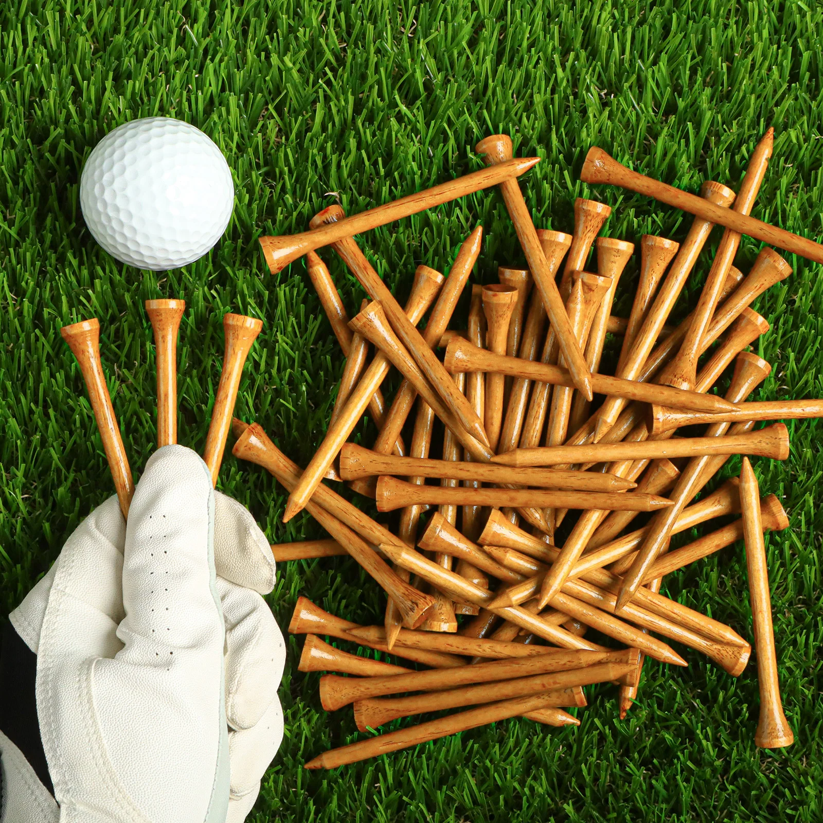 100/250P Premium Wooden Golf Tees for Men 2 3/4 & 3 1/4 Inch Western Birch, Reduce Friction, Sturdy Base, Long-Lasting Durab