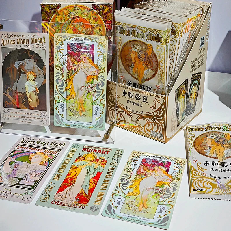 Genuine KAYOU Timeless Mucha Card Vol.1 Legacy Classic Flower Pictorial Four Seasons Hand Down Art Collection Cards Toys