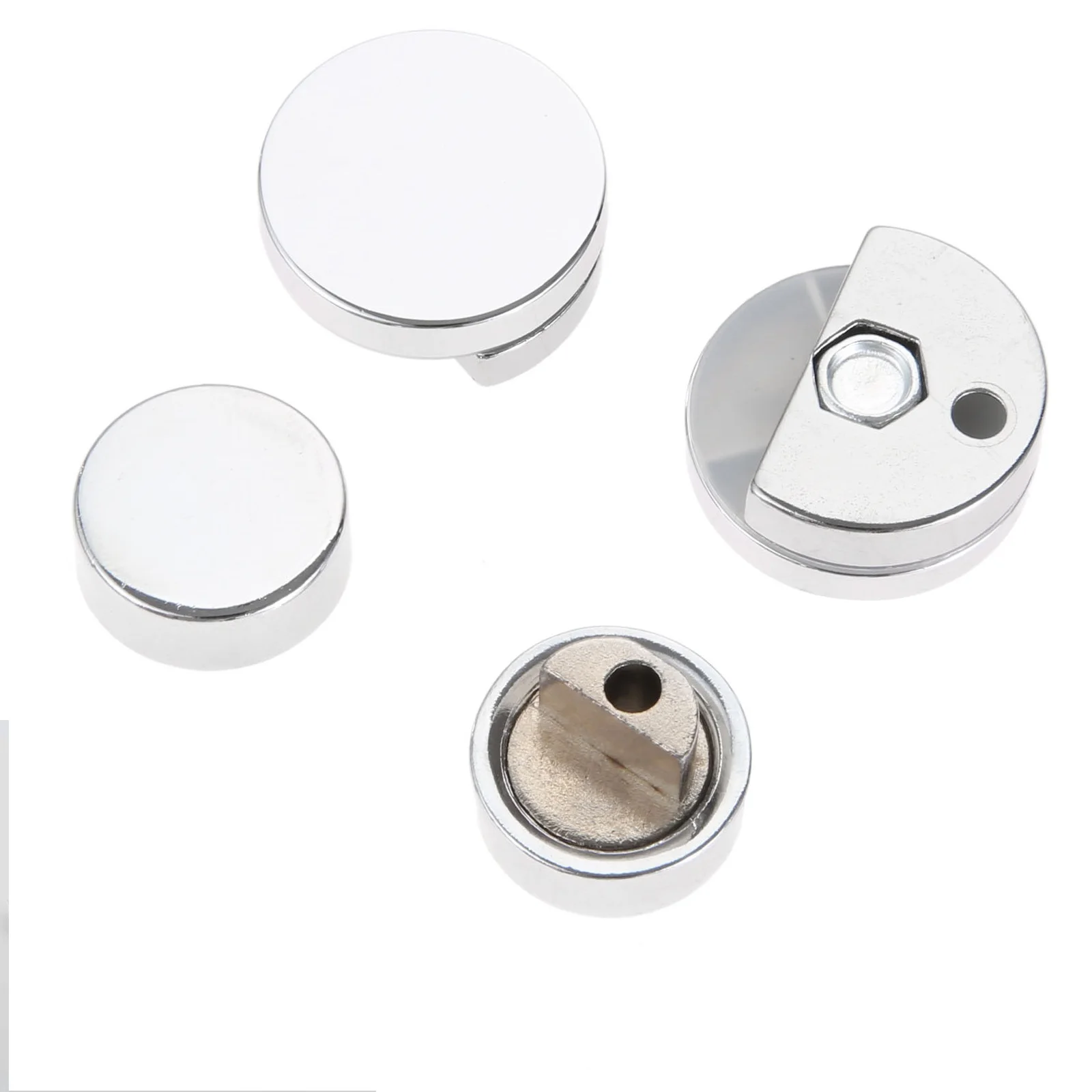 4pcs 20/27mm Round Glass Clamp Mirror Fixing Clips Holder Zinc Alloy Bathroom Toilet Home Hardware Accessories