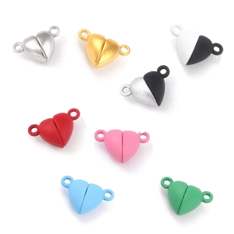 

15x9.5x6mm Heart Shape Magnetic Clasp Handmade Bracelet Necklace Ornament Connector Accessories DIY Jewelry Making Finding 5 Set