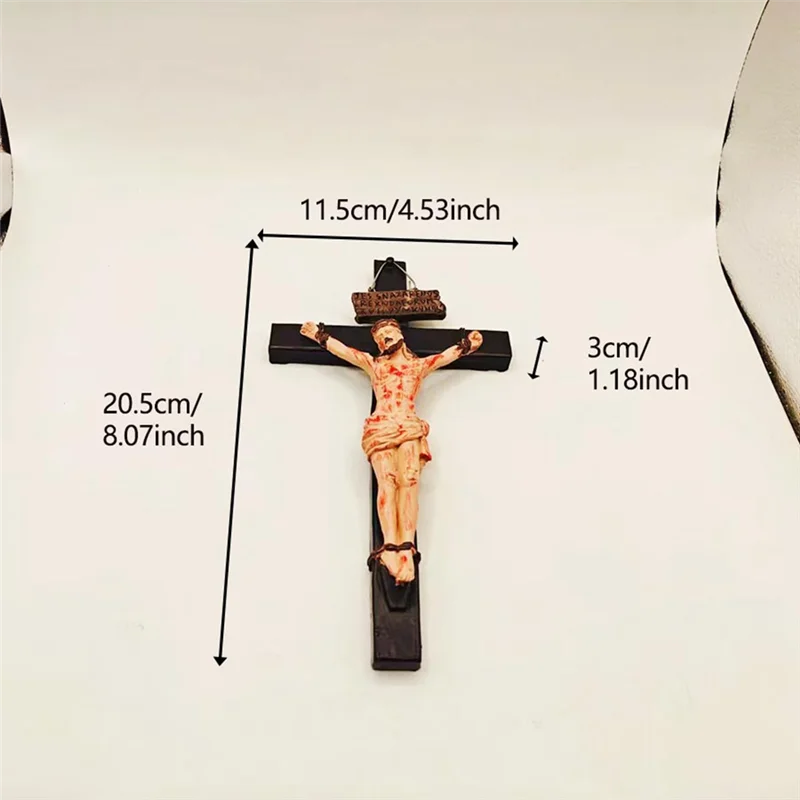 

Versatile Jesus Crucifix Statue Wall Cross Hanging Decoration Jesus Christ Catholic Home Decor Religious Collection Resin Durabl