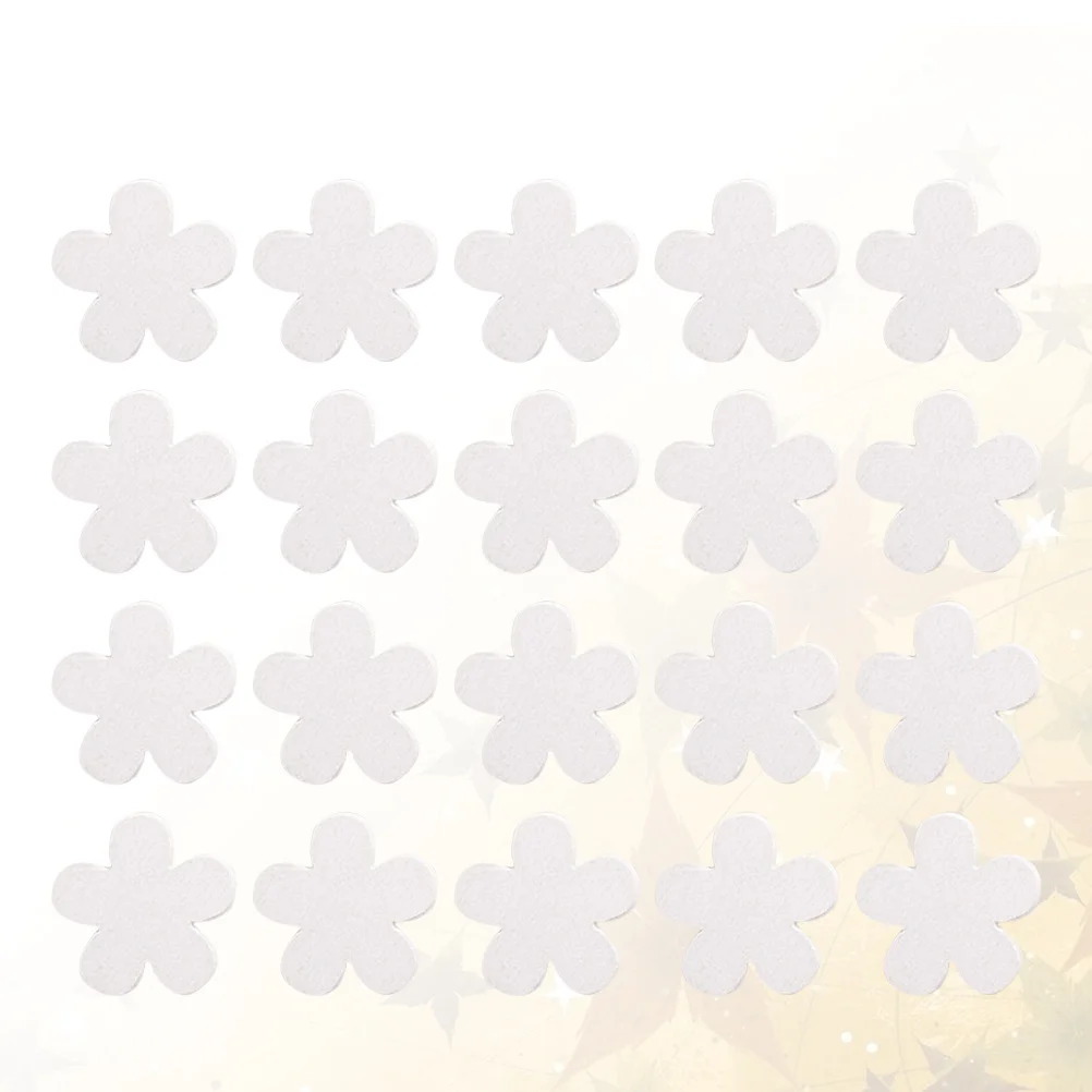 

100Pcs Flower Wooden Pieces White DIY Decorations for Hand Painting Coasters Photo Props Wedding Birthday Holiday Party