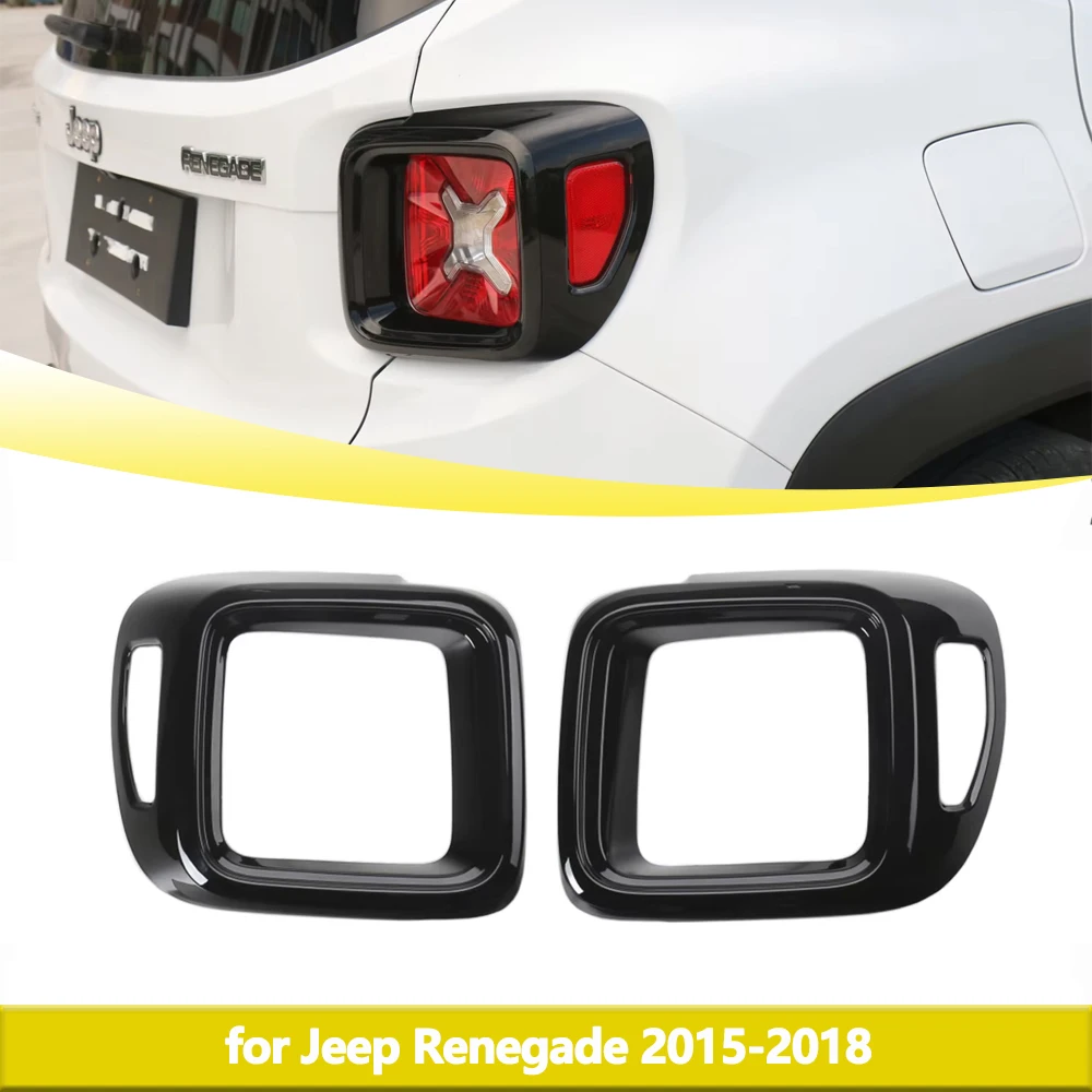 

Glossy Black Tail Light Cover Trim Taillight Guard for Jeep Renegade Limited Trailhawk Sport Latitude 2015-2018 Chromium Styling