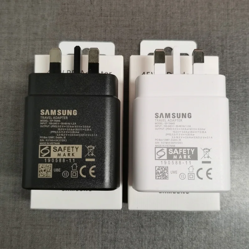 S24 UK Plug Fast Charger 45W super fast charge Power Adapter For GALAXY S20 S21 S22 S23 S25 Note 20 