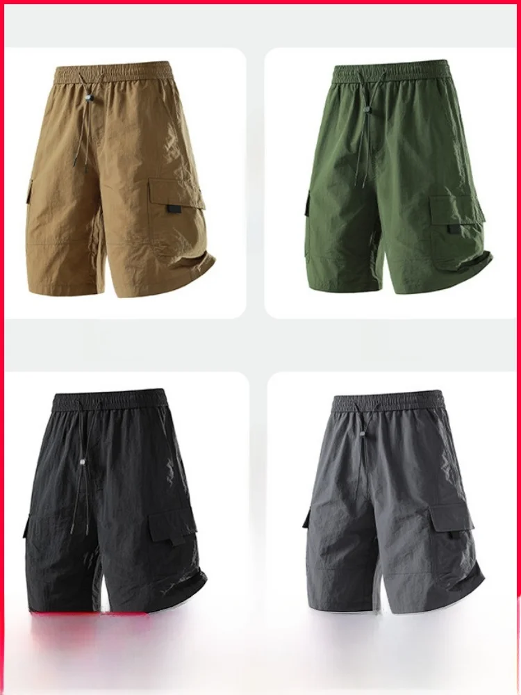 

American Casual Style Quick Dry Breathable Summer Men's Lightweight Comfortable Fashionable Shorts with Large Pockets Workwea...