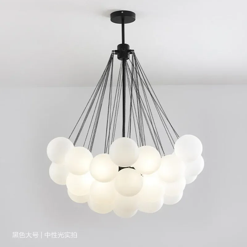 modern nordic milk white glass ball pendant lights bubble light fixture hanging bedroom living room decorative home decor lights