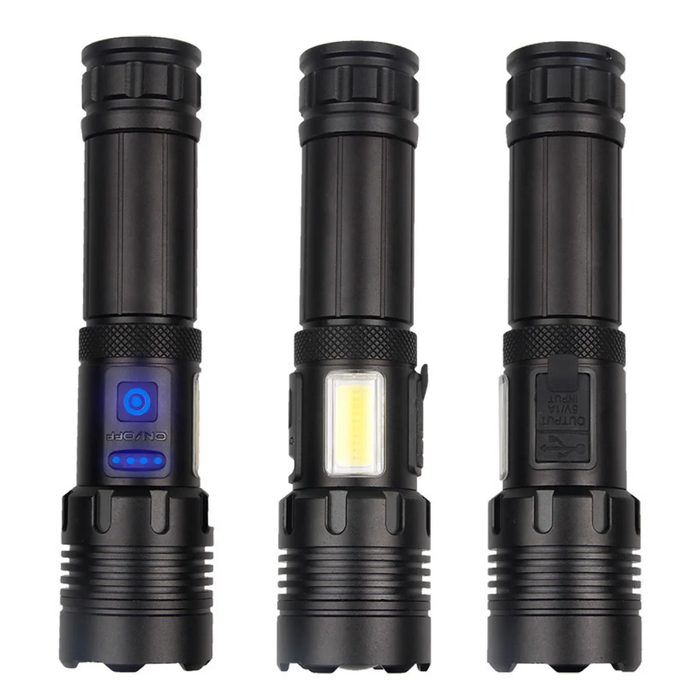 Strong Light P70 LED Flashlight Zoomable USB Rechargeable Torch Built-in Battery Output Lamp Emergency Waterproof Camping Lights