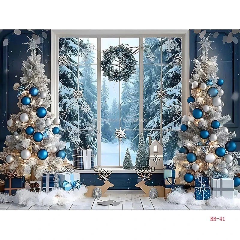 Winter Wonderful  Photography Backdrops Props Christmas Day Fireplace Stage living Room Decoration New Year Background RD-18