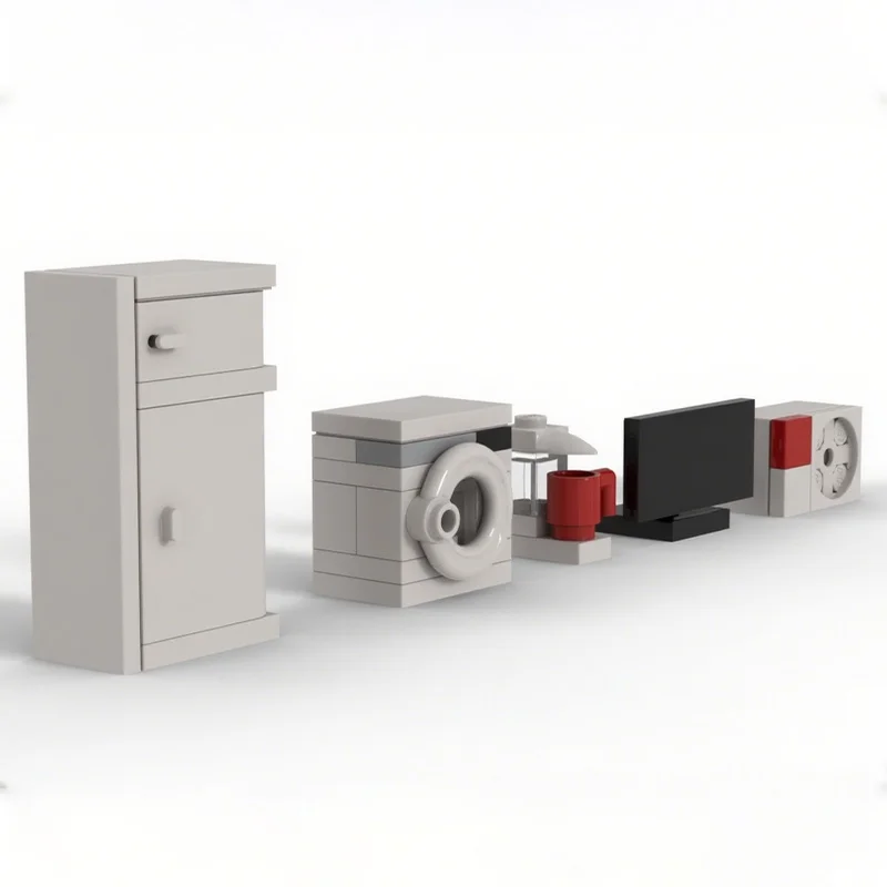 46 pçs moc moderno aparelho doméstico pac modelo blocos de construção brinquedos construção ideia criativa educação presente natal aniversário