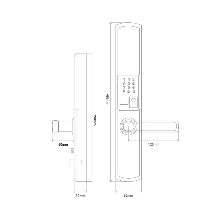 Serrure de Porte Extérieure avec Clavier à Télécommande, Électronique, à Boulon Mort, Numérique, Électrique, Intelligente, à Empreintes Digitales, pour la Maison