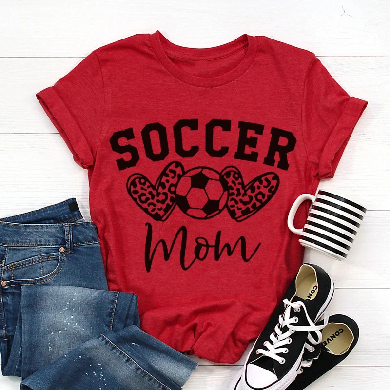 Soccer Mom Svg  Leopard Heart Shirt  Gifts for Mom   y2k tops  graphic t shirts  harajuku