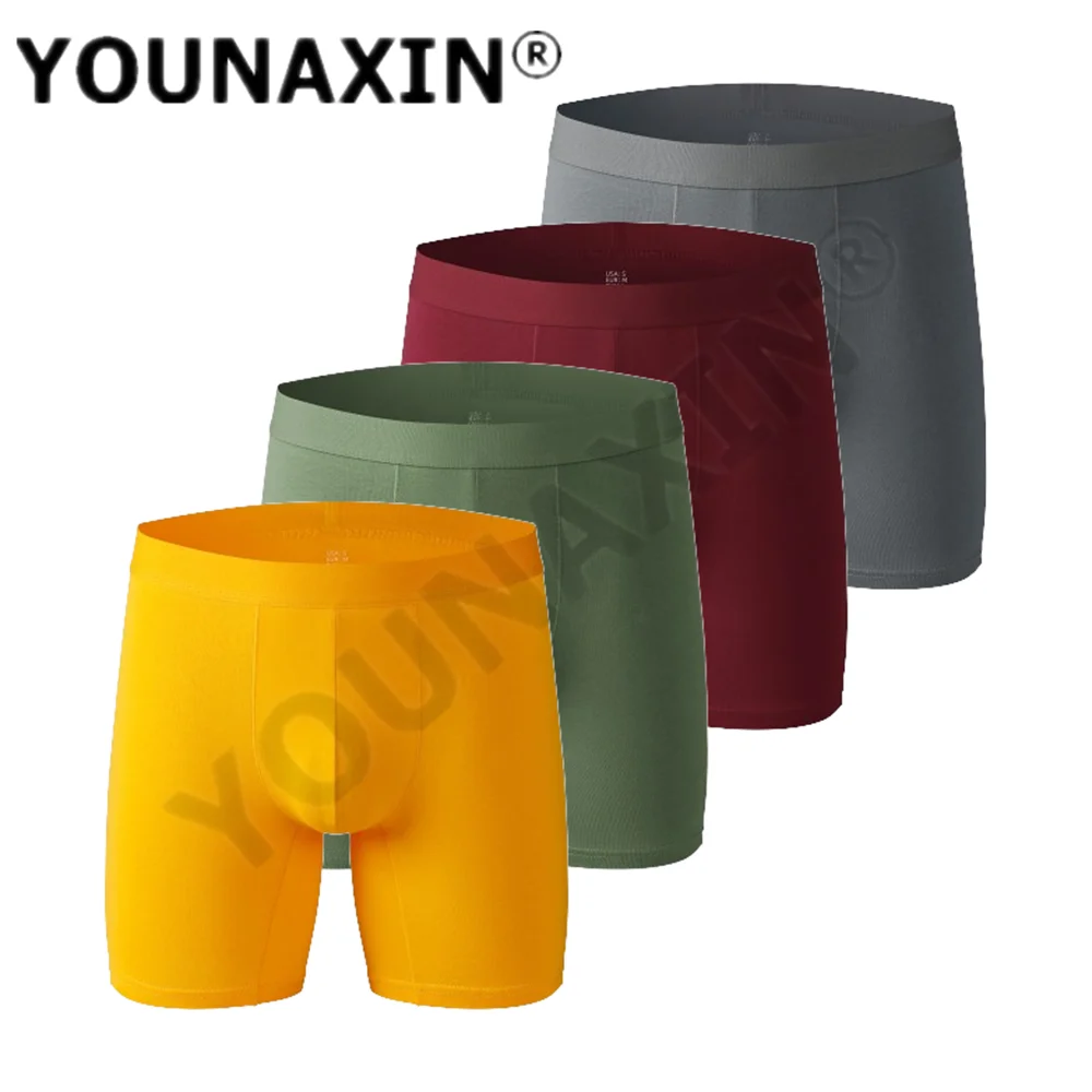 

4 PCS Men Big Size Underwear Long Boxer Briefs Cotton Sports Shorts Underpants Undershorts M L XL 2XL 3XL 4XL 5XL 6XL YOUNAXIN