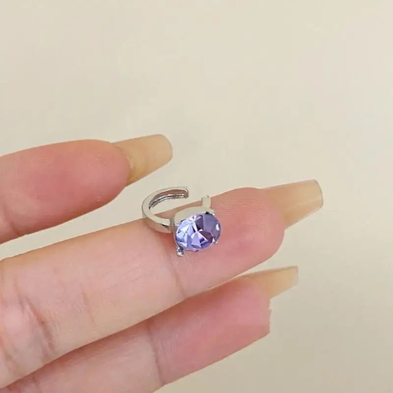 Versatile Clip On Ear Accessory With Rainbow Zircon Stones Wedding Party Essential 