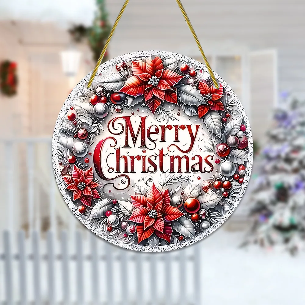 

Merry Christmas Wooden Disc Listing Pendant Christmas Decoration Home Living Room Bedroom Wall Decoration