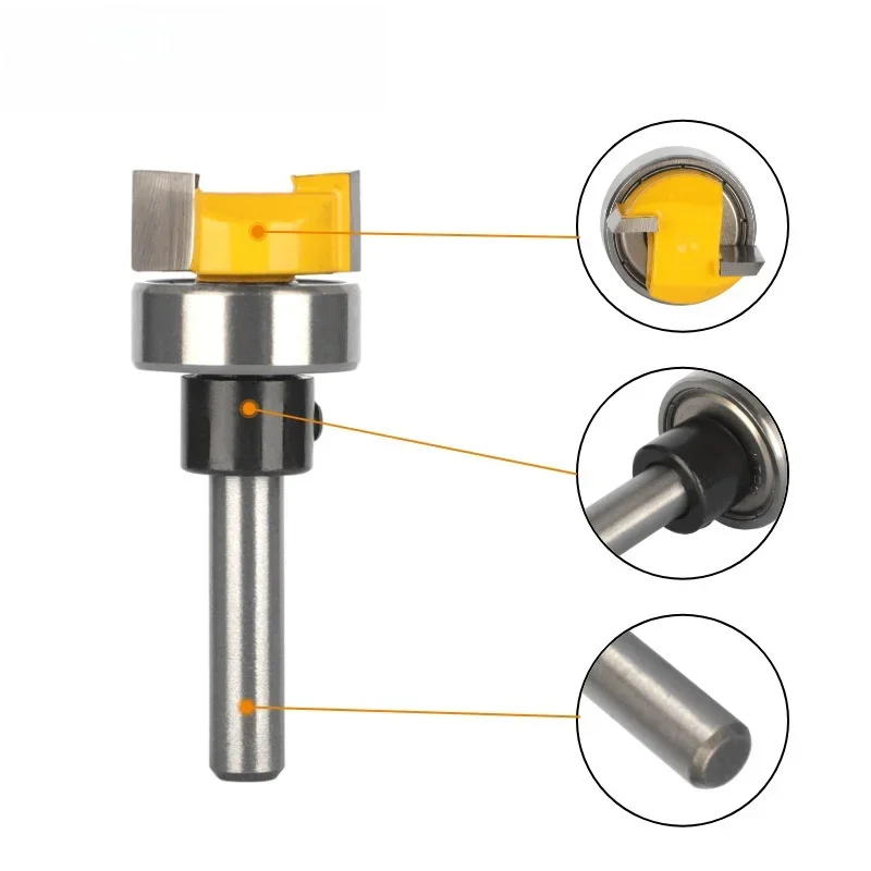 Face Mill 6MM 6.35MM 8MM D19.05MM Pattern Router Bit Woodworking Milling Cutters for Wood Bit Face Mill Carbide Cutter End Mill