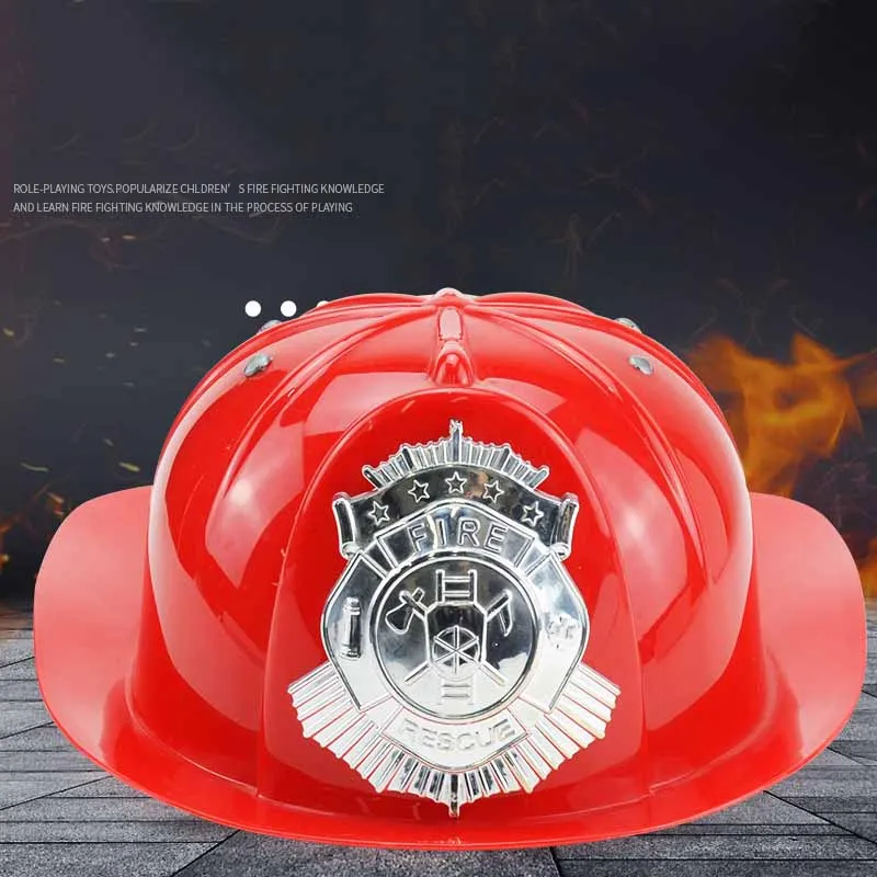 Children's Plastic Fire Hat Toys Simulation Fire Hat Engineering Cap Boys Play House Toys Halloween Cosplay Role-playing Toys