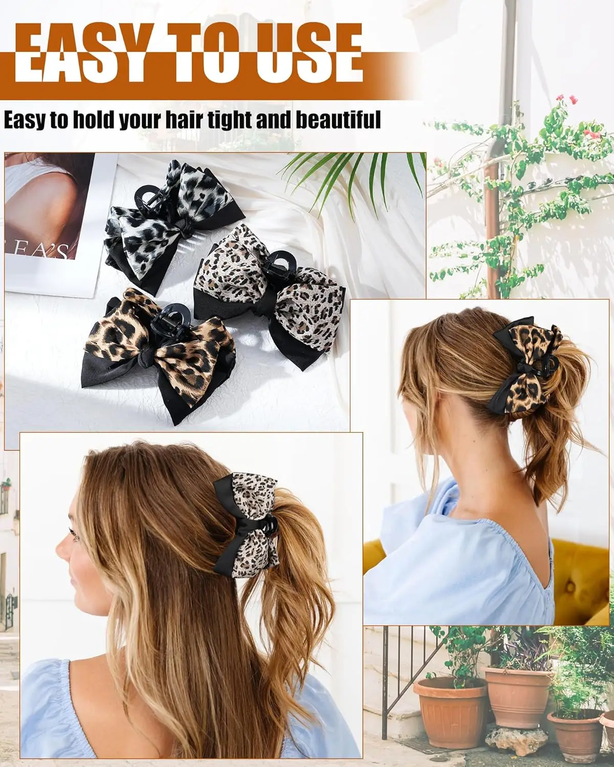 1 szt. Spinka do włosów w kształcie kokardki w panterkę dla kobiet, modne akcesoria do włosów, antypoślizgowe, do grubych i cienkich włosów, czerwone aksamitne klamry do włosów.