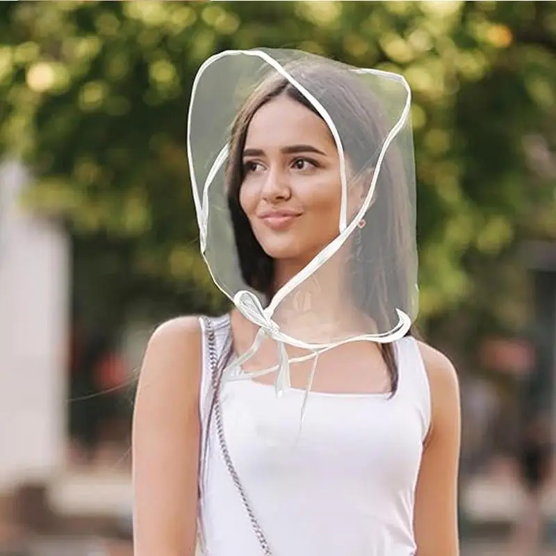 Clear Reusable Waterproof Rain Hat With Wide Brim For Women Lady Outdoor Travel Hiking Gardening Shopping Beach Wind Protection