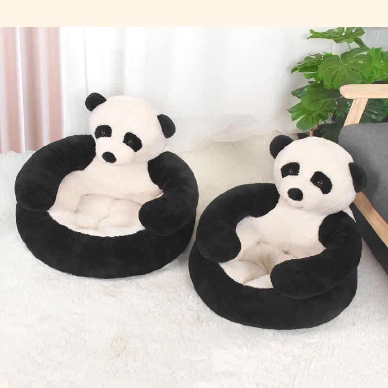 Cat Nest Winter Warm Fur Sofa Sleeping Kitten Mat Puppy Cushion Cartoon Panda Dog Beds Super Soft Pet Dog Cat Bed Plush Kennel