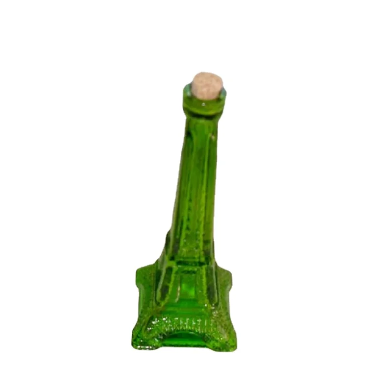 Zakka Eiffel Tower Clear Tiny Bottles Glass Vase, Home Decoration, Gift for Friend, Children and Parents Decor, 16 cm Height