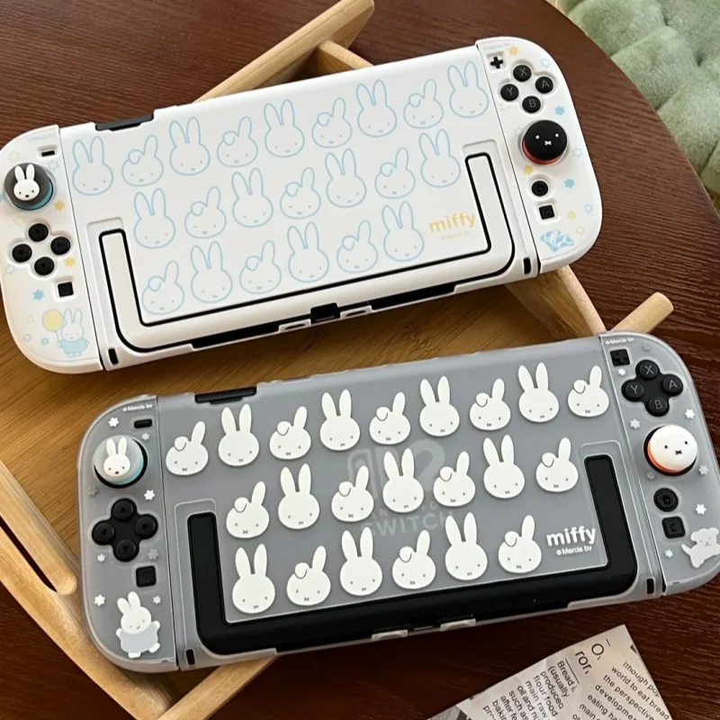 Geekshare Miffy Switch 2 Protective Case Semi Transparent Thumb Button Cap Anime Game Peripherals Gift For Adult Gaming Lovers view 3