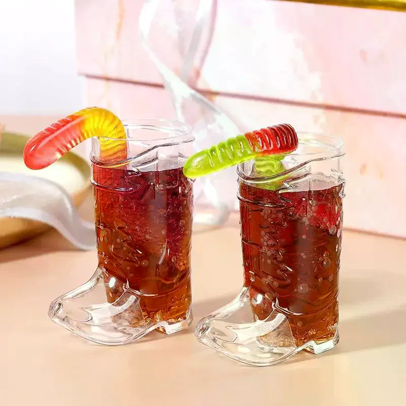 10Pcs Clear Boot Glasses Mini Plastic Cup Cowboy Cowgirl Birthday Party Decoration Wedding Bachelorette Party Supplies Gift