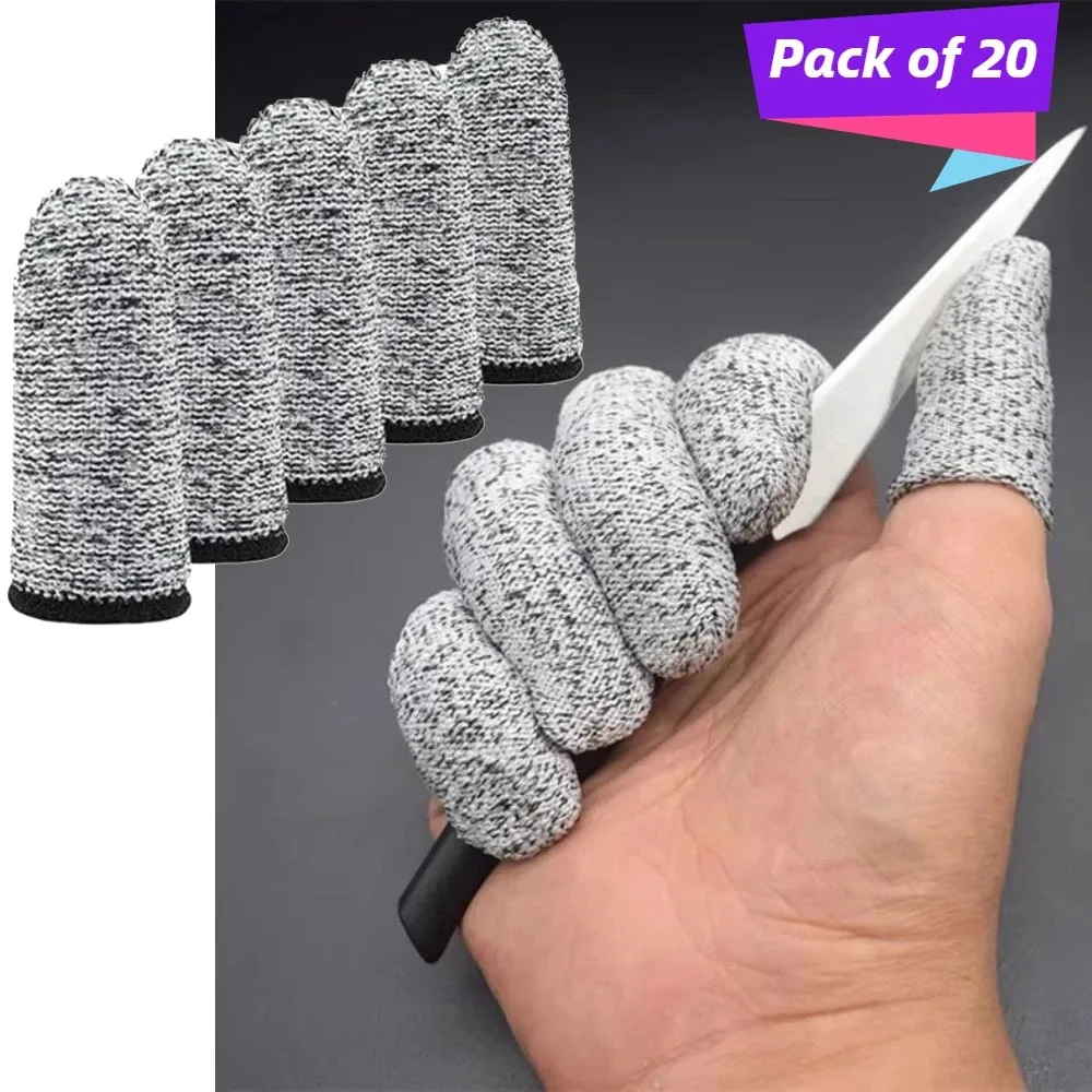 Level 5 Anti‑Cut Finger Covers, High‑Strength Flexible Safety Fingertip Gloves, Reusable Durable Protective Kitchen Work Tool