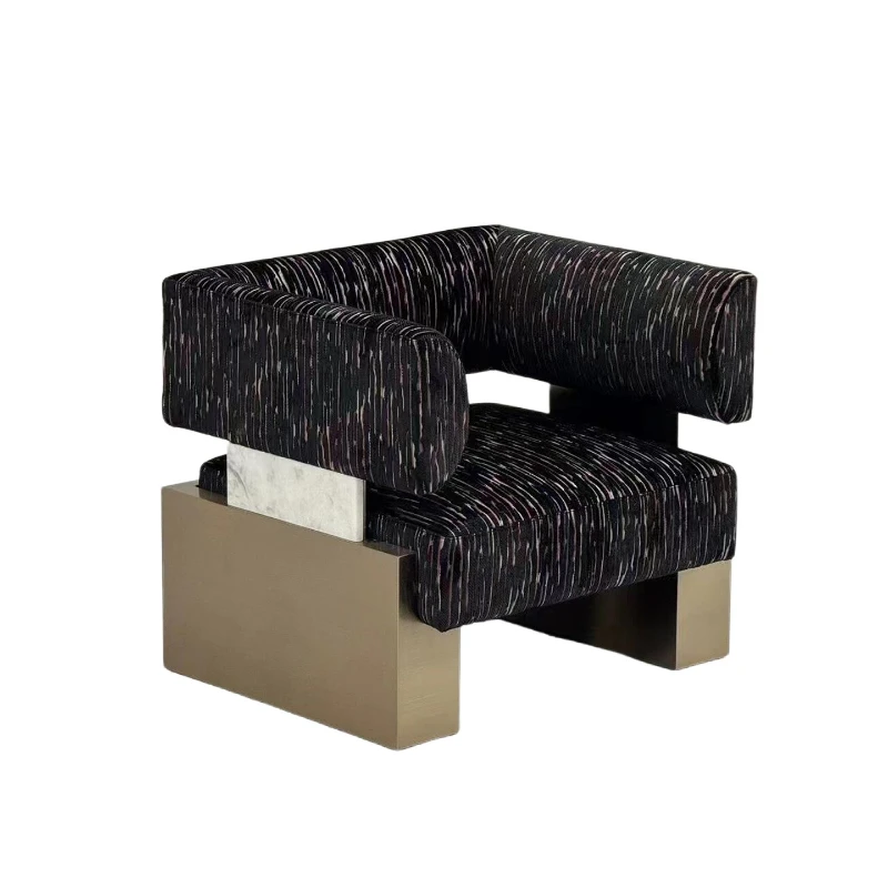 

Fabric single sofa chair living room villa home leisure back chair