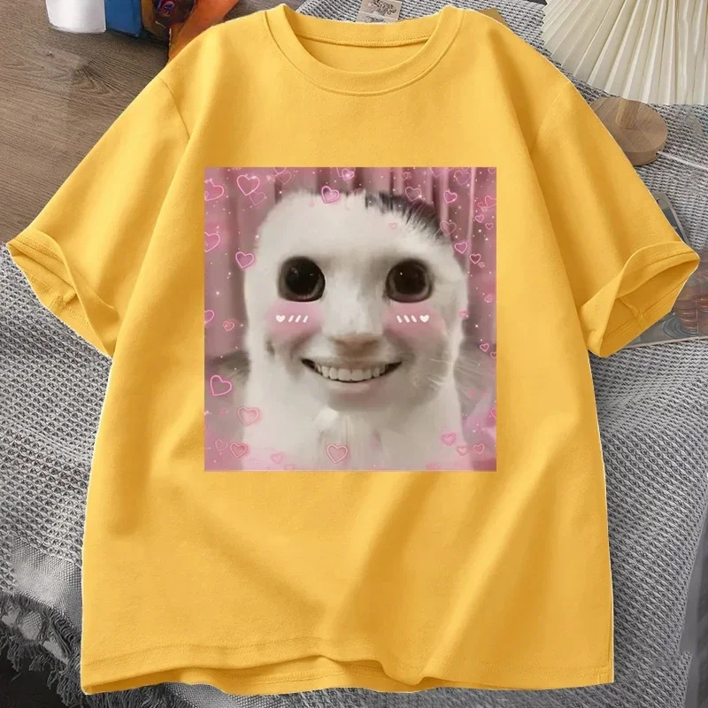 تي شيرت Goofy Ahh Cat تي شيرت Meme Dank ملعون غريب الأطوار Cringey تي شيرت للرجال والنساء حصلت على سخيفة جدًا تي شيرت Huh Cat Memebn يبكي القط