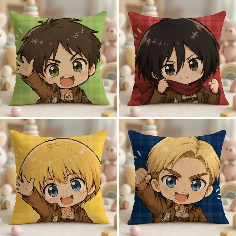Super Anime A-Attack on TitanS Cushion Cover Ultra Soft Throw Pillow Cover Skin Friendly for Sofa Bed Home Decor Gift