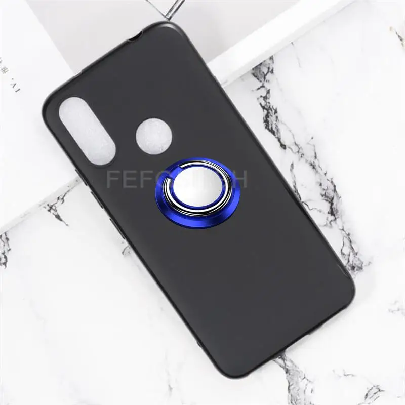 For Lenovo A6 Note 6.09 inch A 6 Note L19041 Back Ring Holder Bracket TPU Soft Silicone Phone protect Case Anti falling shell