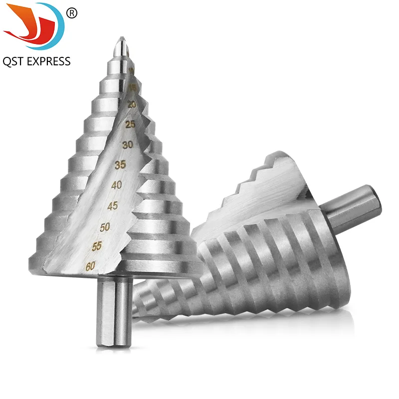 

1 шт., универсальное ступенчатое сверло со спиральной канавкой, 6-60 мм для стальных пластин, сверло для сверления отверстий