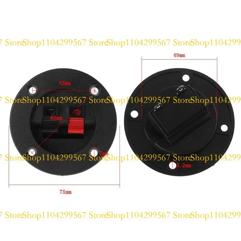 CS1W -luidsprekerplaat Terminal Strips Push Connector Block 4 Way Round Speaker Strips gemakkelijk te bedienen Testclip Bind