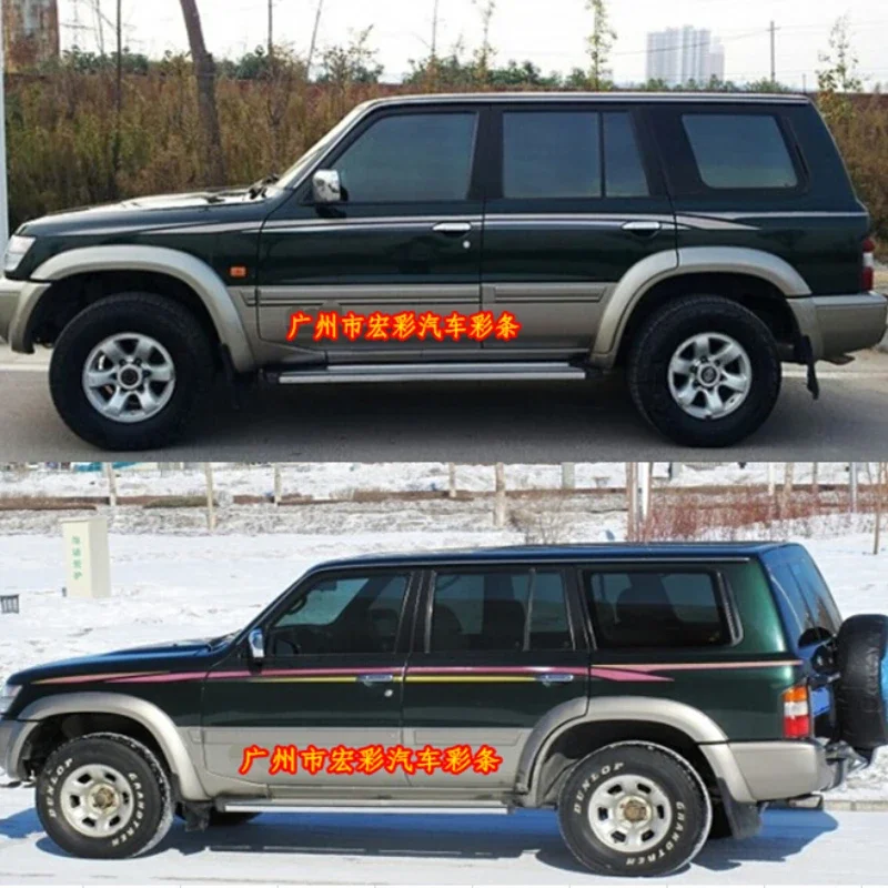 

Car stickers FOR Nissan Patrol Y61 4500 4800 body decoration color strips garland Decal sports film accessories