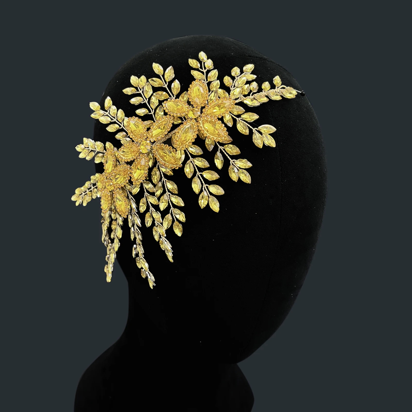 

FS012 Yellow Evening Party Ladies Headpiece Bridal Tiara Wedding Headpiece Formal Headband Holiday Party Hair Accessories Gift