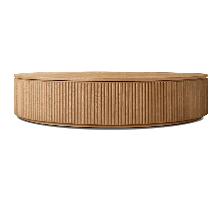 ✗X Bars Black Round Wooden Coffee Table 120cm Nesting Cocktail Small Circle Modern Solid Wood Center Table for Small Space&