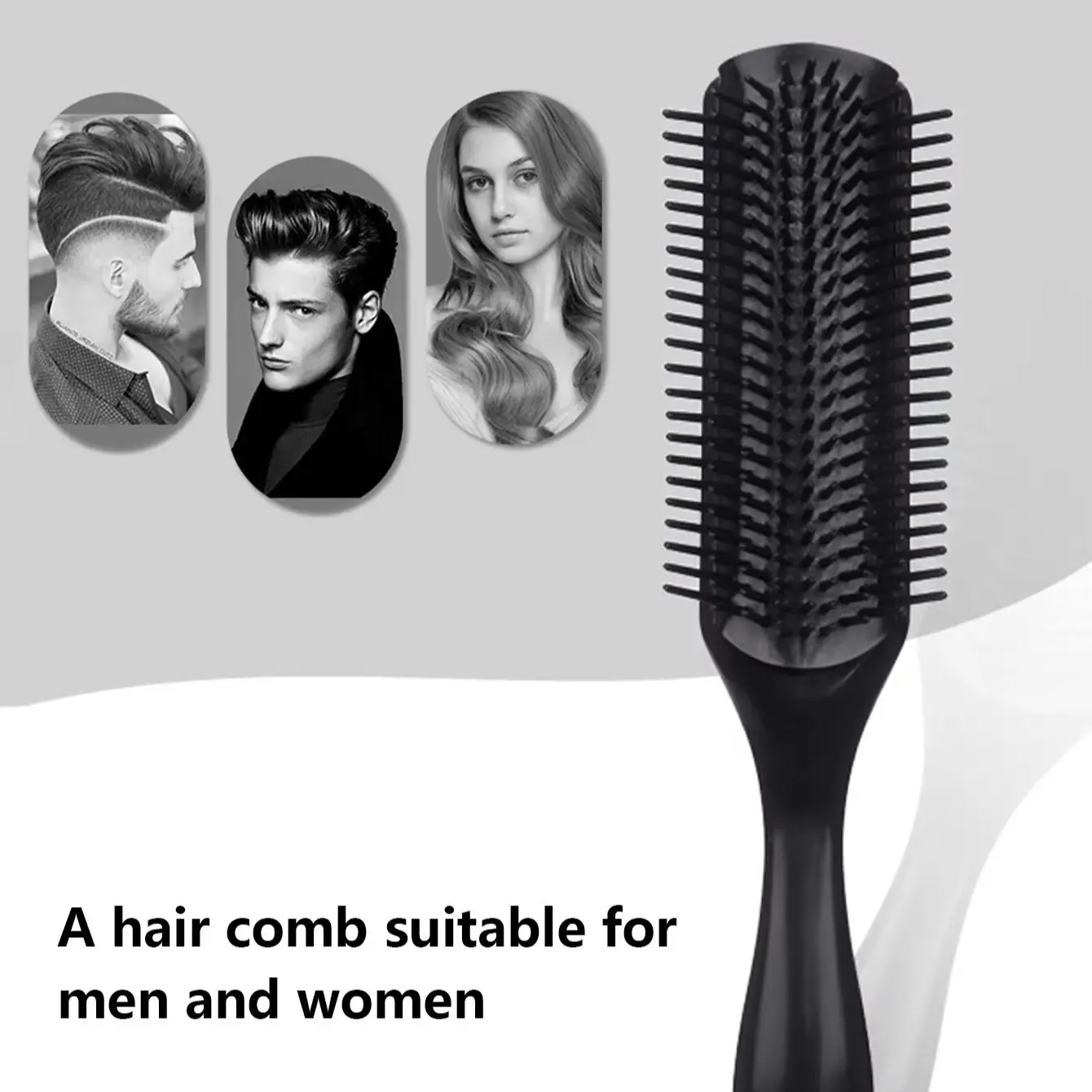 Hair Styling Nine Row Comb with Anti-Slip Handle