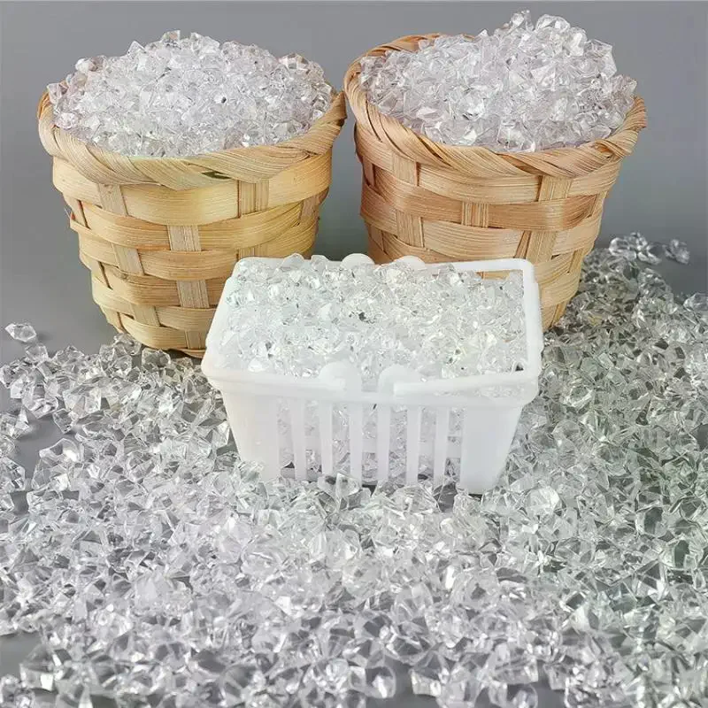 1 Set Dollhouse Miniature Transparent Ice Broken Ice Crystal Stones Ice Grains Model For Doll House Decor Kids Pretend Play Toys