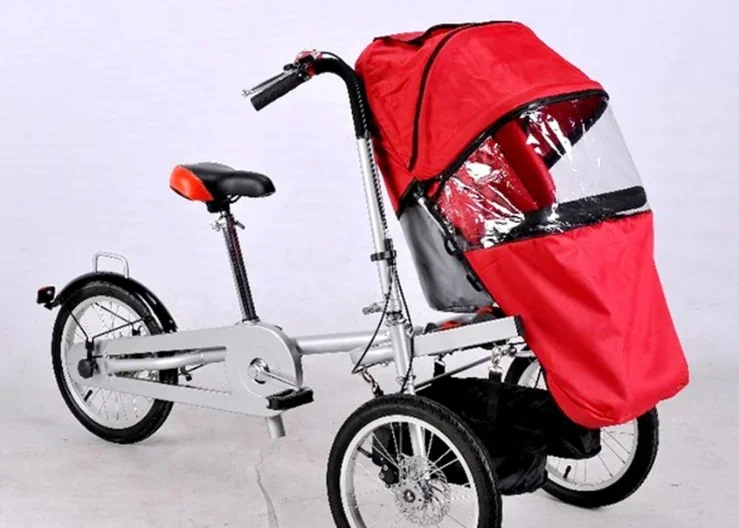 

Foldable mother and baby bike stroller