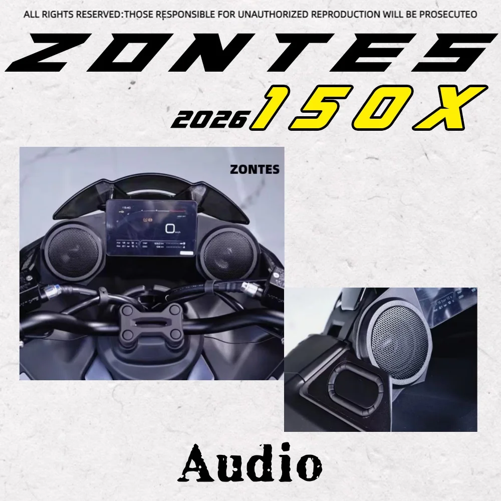 

Для ZONTES 150X 2026 года: запчасти для модификации, аудиоаксессуары, мотоциклетный Bluetooth-сабвуфер, водонепроницаемый.