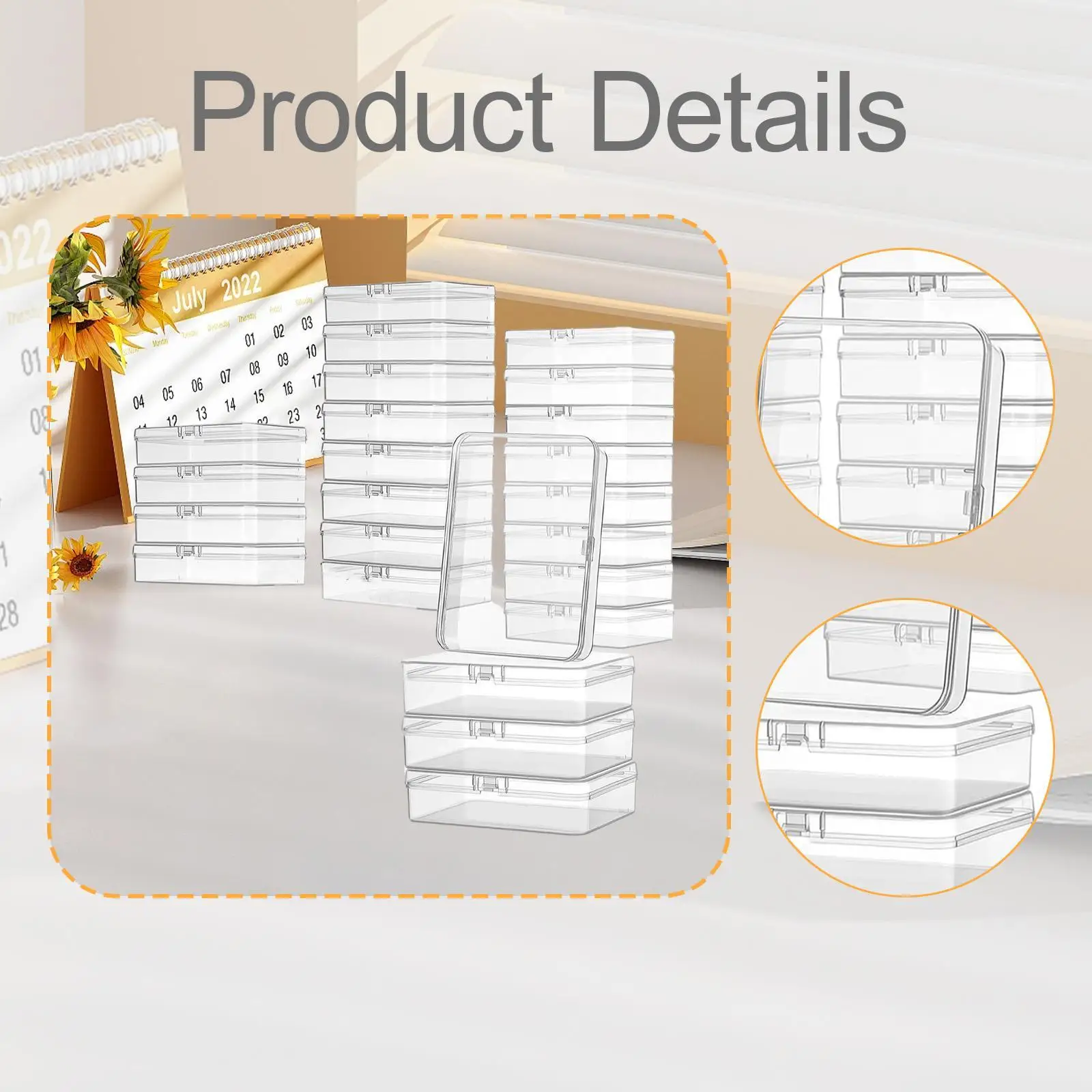 24x صندوق خرز حاوية تخزين شفافة للمجوهرات العناصر الصغيرة ترصيع الأذن #5