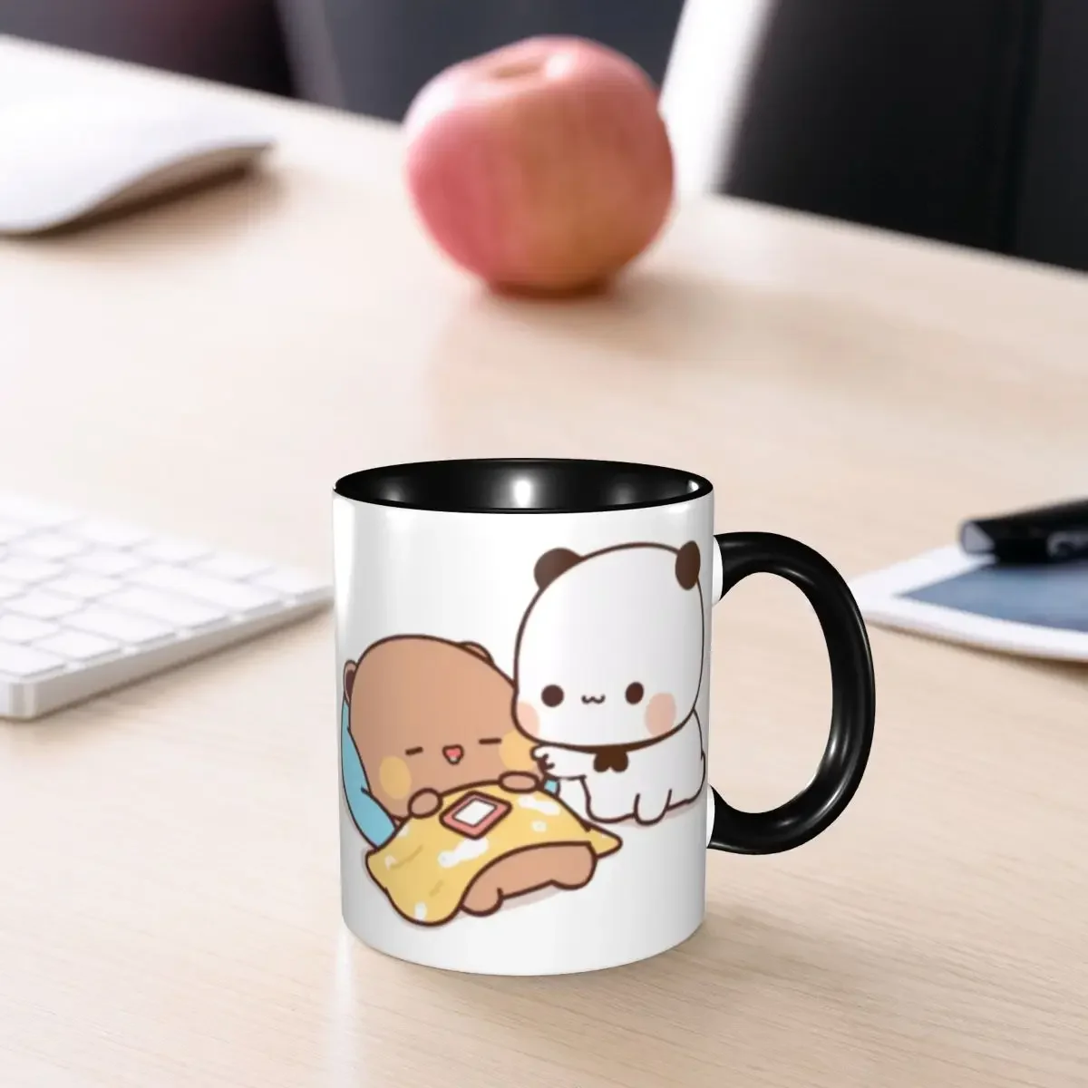 Panda Bear And Brownie True Love Bubu Dudu Couple Coffee Mug DIY Customized Ceramic Tea Milk Mug