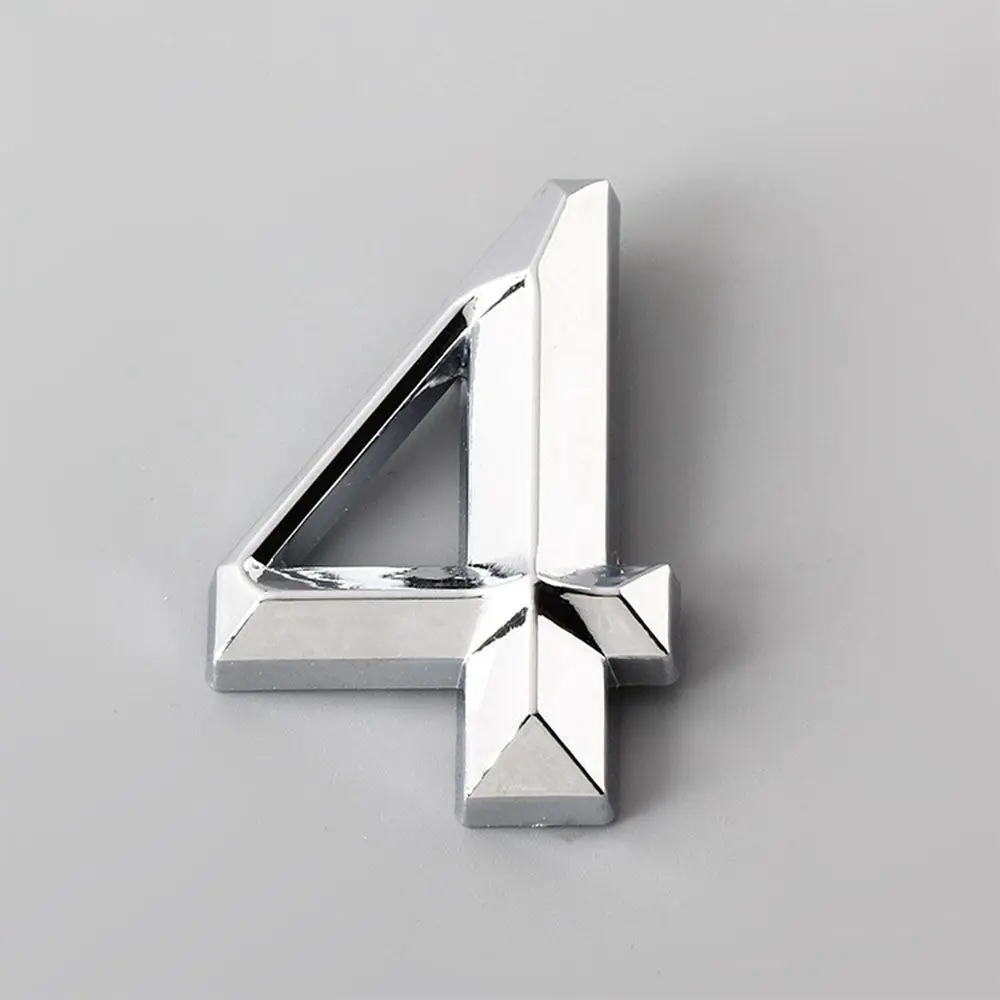 Modern ABS Plastic Label Silver 3D Self Adhesive Door Plate Sign Digits House Number Stickers