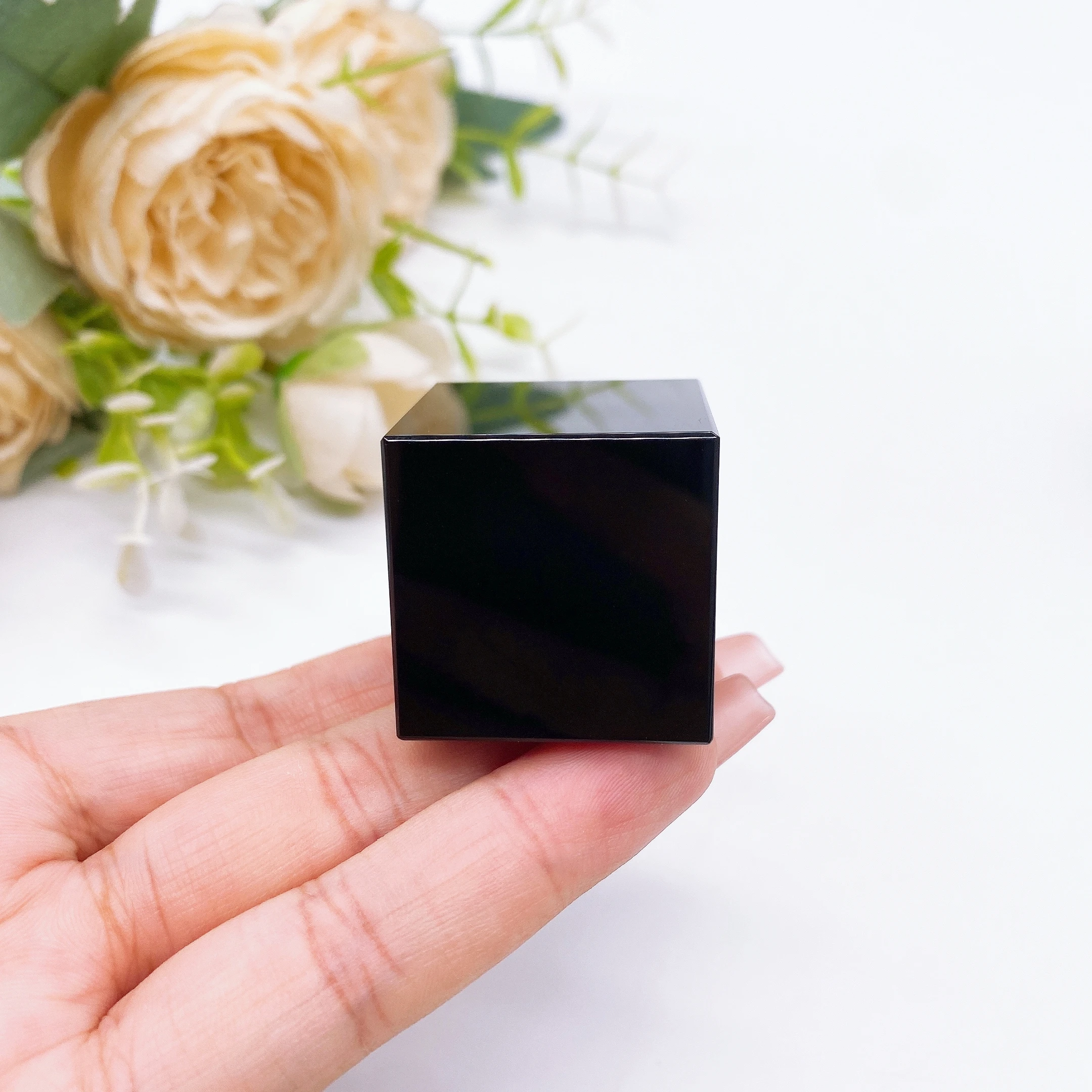 2-5CM Natural Black Obsidian Quartz Square Cube Crystal Wiccan Stone Mineral Specimen Healing Home Decor Gift