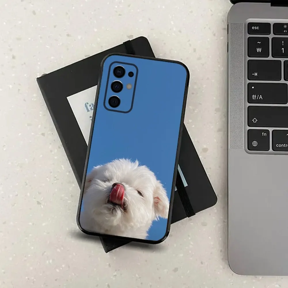 Animal Maltese Dog Puppy Cute Phone Case For Samsung S24,S21,S22,S23,S30,Ultra,S20,Plus,Fe,Lite,Note,10,9,5G Black Soft Cover