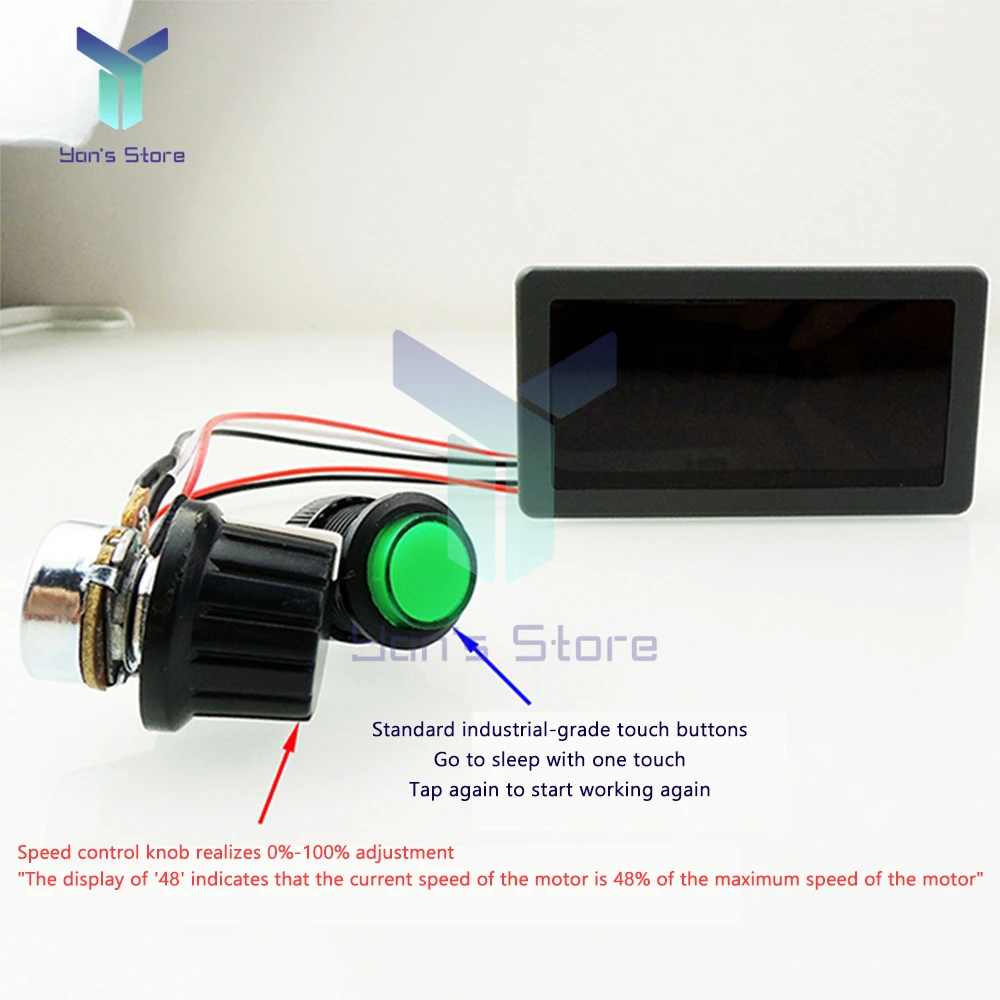 DC 6V 12V 24V 5A Adjustable PWM DC Motor Speed Controller CCM5D LED Digital Display Stepless Speed Control Switch Governor