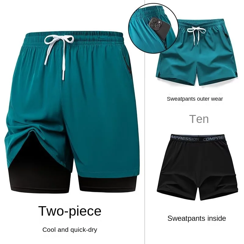 

Трехчастные дышащие повседневные мужские спортивные короткие скоростные сухие брюки 2025 года, новые летние свободные баскетбольные брюки для бега, разноцветный выбор t