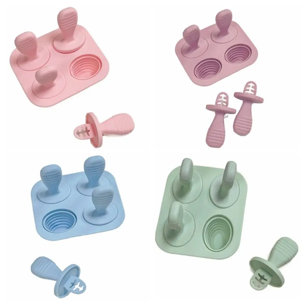 

Silicone Ice Cream Mold Freezing Function Baby Silicone Mold Set DIY Homemade Ice Cream Mold Non-Toxic Reusable Teething Teether